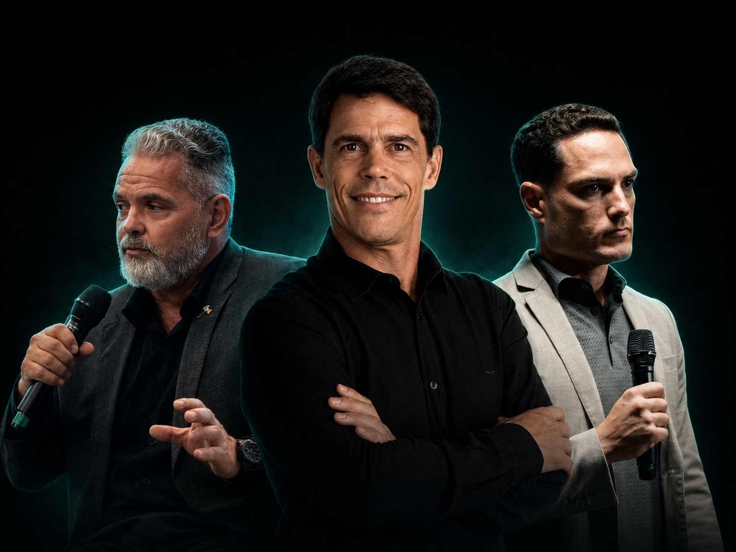 João Ricardo, Souza Lima e Jon — três especialistas ex-militares