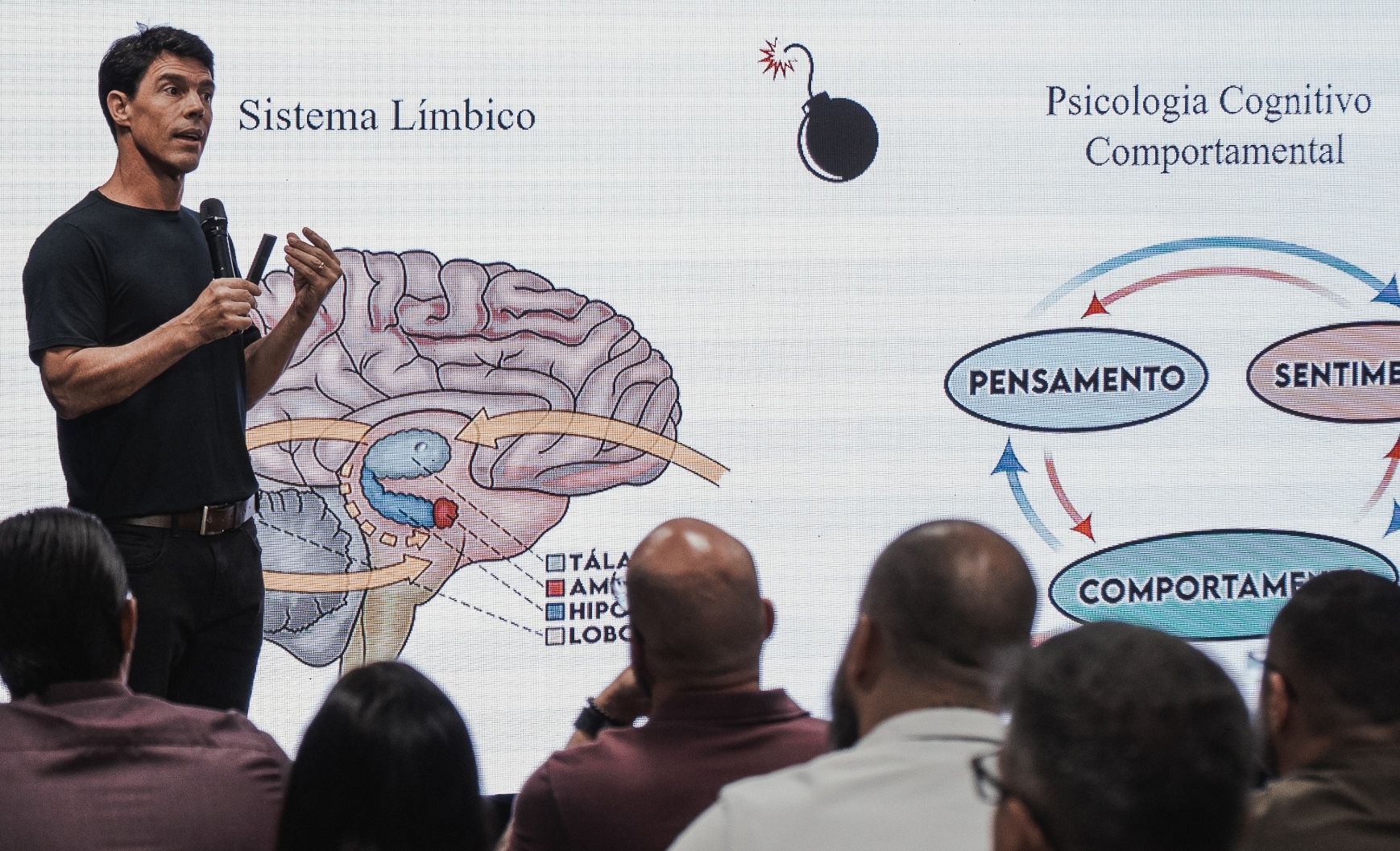Palestra sobre neurociência e psicologia comportamental